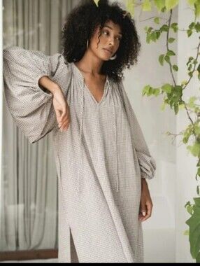 Daughters of India Poet Maxi Dress Taupe M